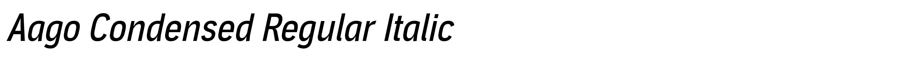 Aago Condensed Regular Italic